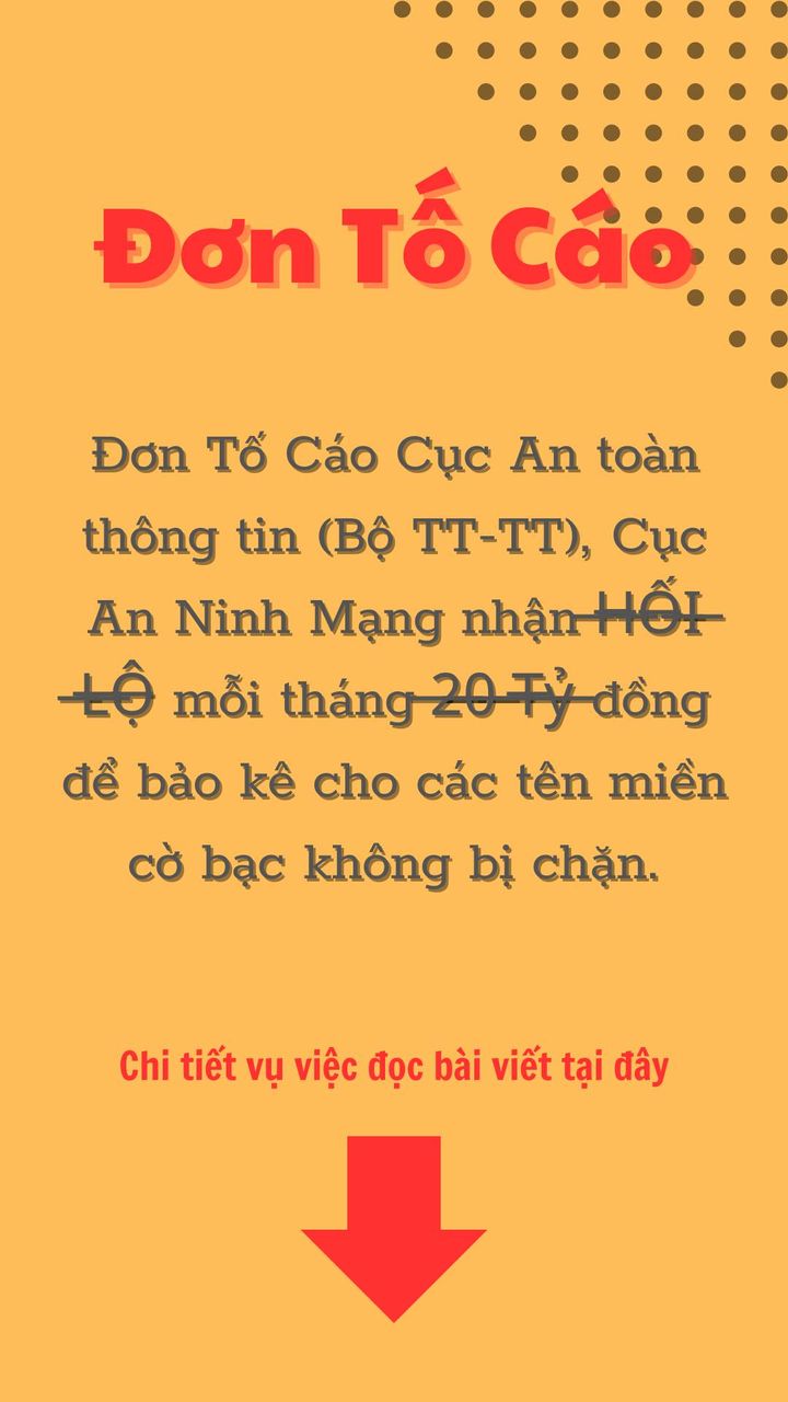 Đơn Tố Cáo C.A HN Nhận Hối Lộ 1 tháng 20Tỷ 