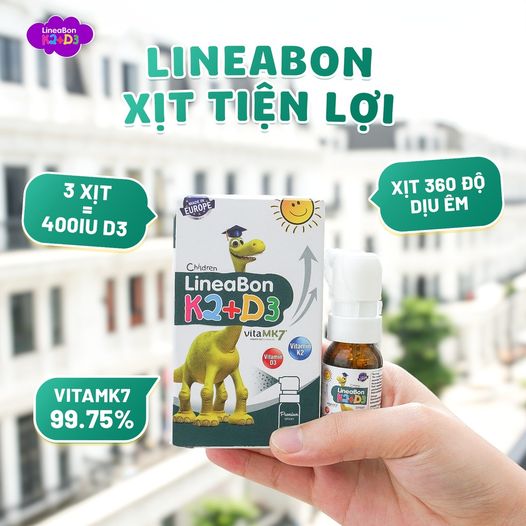 Lineabon D3 K2 - Vitamin Tăng Chiều Cao Từ Châu Âu