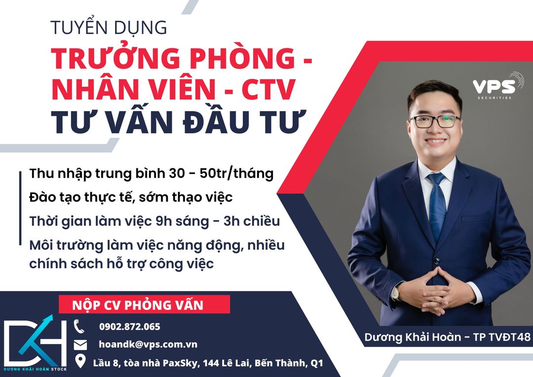 Tuyển Dụng Tư Vấn Chứng Khoán - TVDT 48 VPS HCM