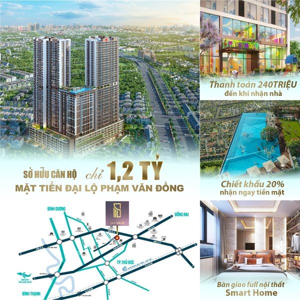 Căn Hộ Picity Sky Park- Phân Khúc 1,2 tỷ - Cam kết Lợi Nhuận 20%/ 2 năm