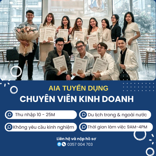 Tuyển dụng nhân sự bảo hiểm NEST BY AIA - Bitexco