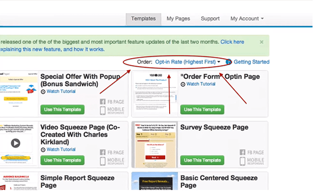 This is probably the biggest, most important development since the launch of LeadPages. Our “sort by conversion tool” lets any customer instantly see our highest converting pages with a single click.