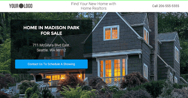 The easy-to-customize Real Estate Listing landing page template