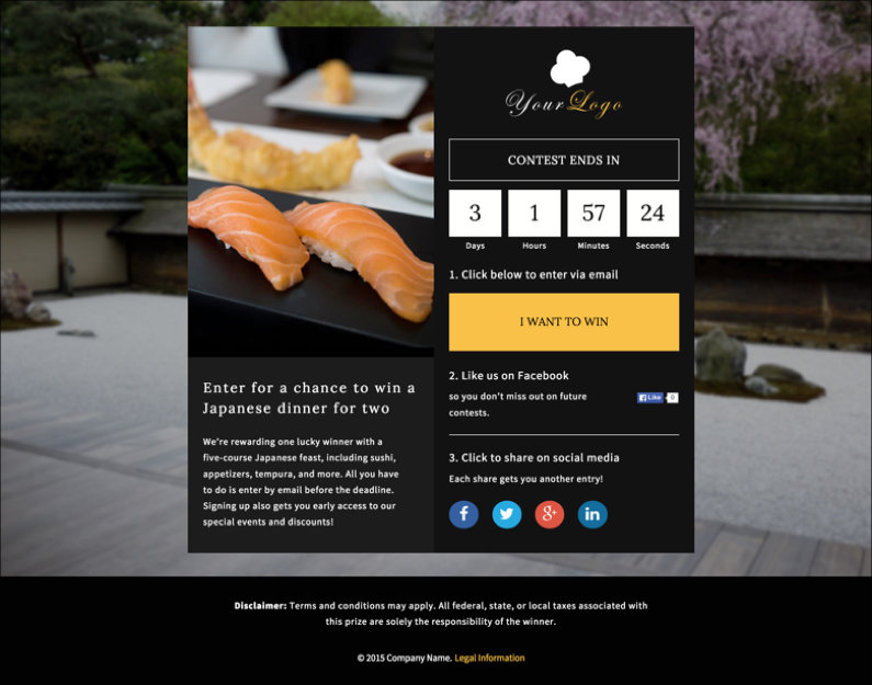 download get the free enter to win contest page template
