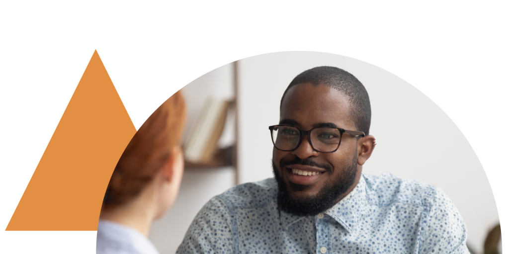 Man having a conversation