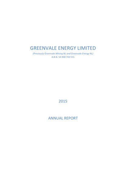 ASX:GRV - Annual Report to shareholders