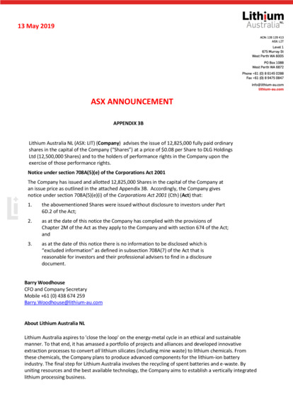 ASX:LIT - Appendix 3B