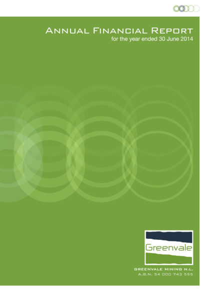 ASX:GRV - Annual Report to shareholders