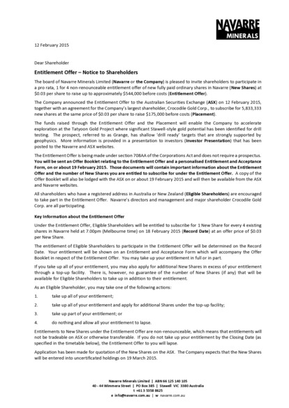 ASX:AKA - Entitlement Offer - Letter to Shareholders