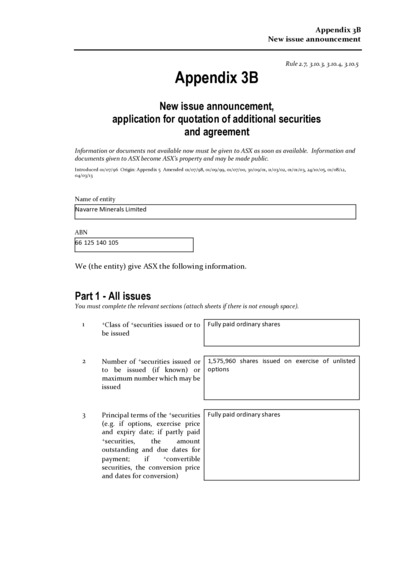 ASX:AKA - Option Exercise - Appendix 3B