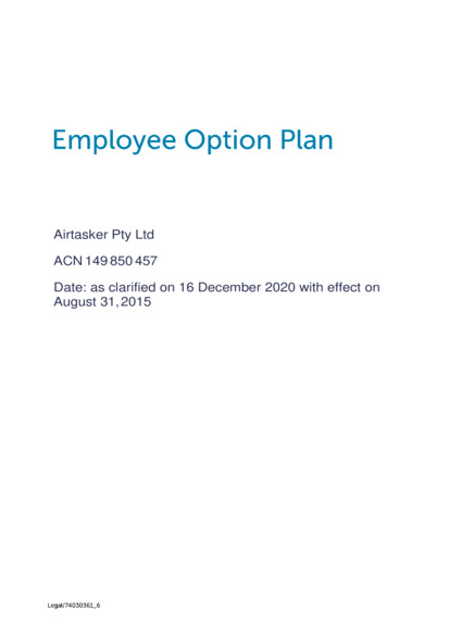 ASX:ART - Employee Option Plan