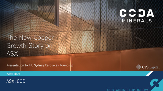 ASX:COD - Presentation to RIU Sydney Resources Round-up