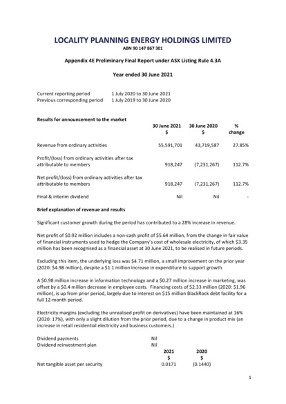 ASX:LPE - Appendix 4E