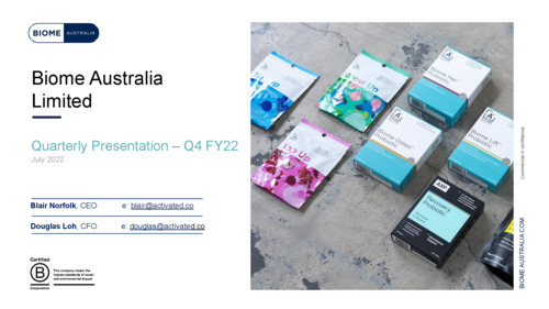 ASX:BIO - June 2022 Quarterly Presentation