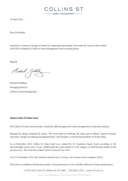 ASX:TSO - Change in substantial holding