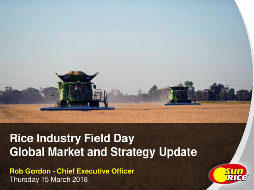 ASX:SGL - Rice Industry Field Day - CEO Presentation