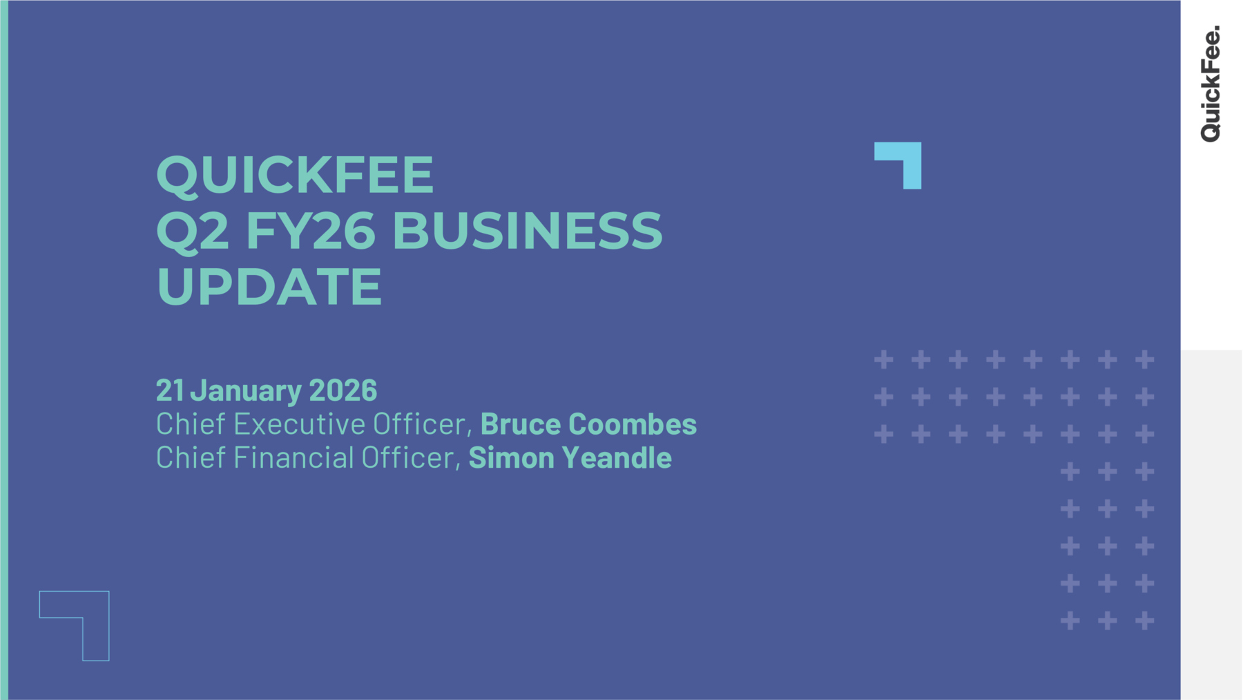 ASX:QFE - QuickFee Q2 FY26 business update presentation