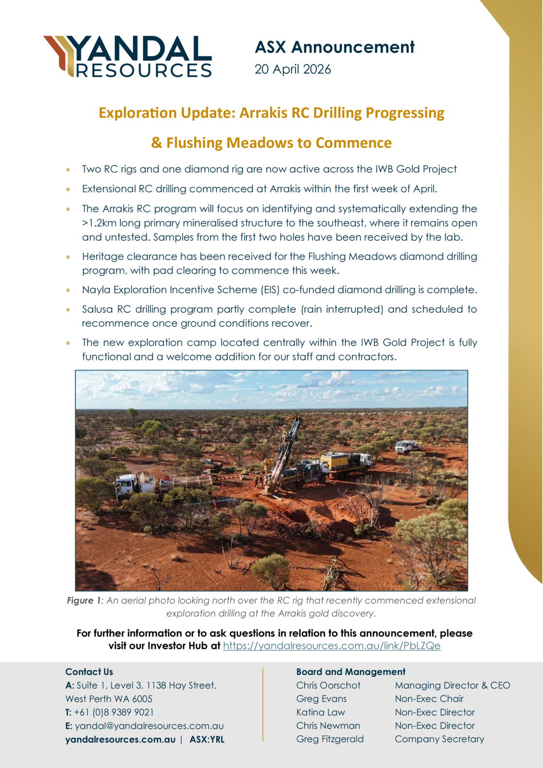 ASX:YRL - Exploration Update April 2026