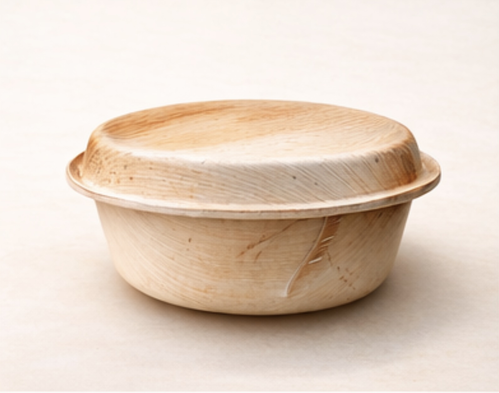 550ml Standard Areca Leaf Bowl with Lid - Sustainable Soup Container