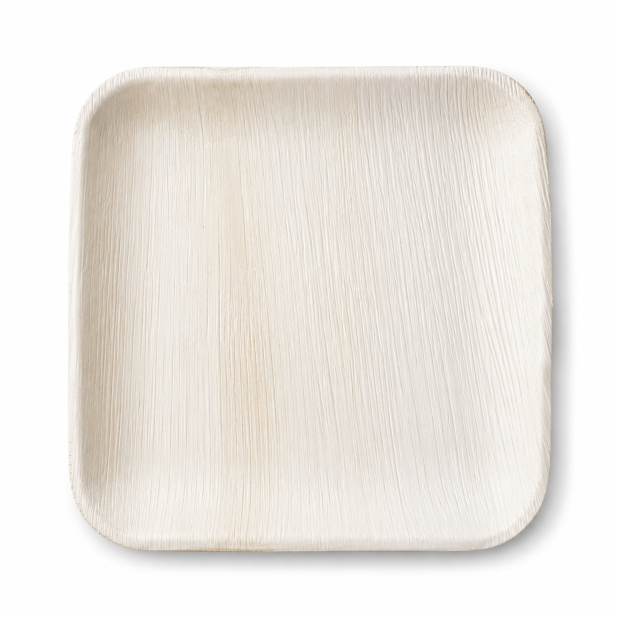 Top view of Leaf Organic square areca leaf plate