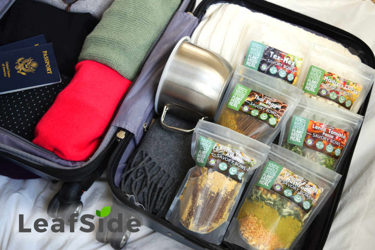 LeafSide Savory Bowls in Suitcase