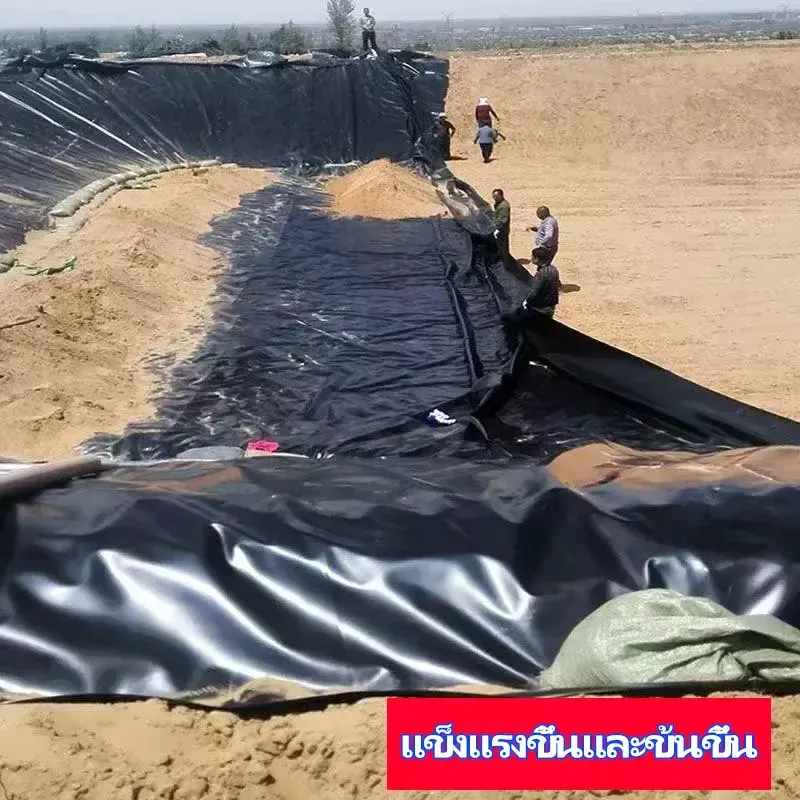 พลาสติกปูบ่อ HDPE สีดำ หนา 300 ไมครอน (0.3 มม.) 2