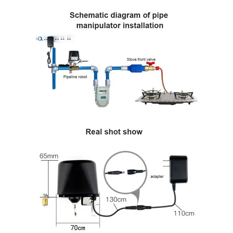 วาล์วเปิดปิดก๊อกน้ำอัตโนมัติ Tuya Wi-Fi/Zigbee 6