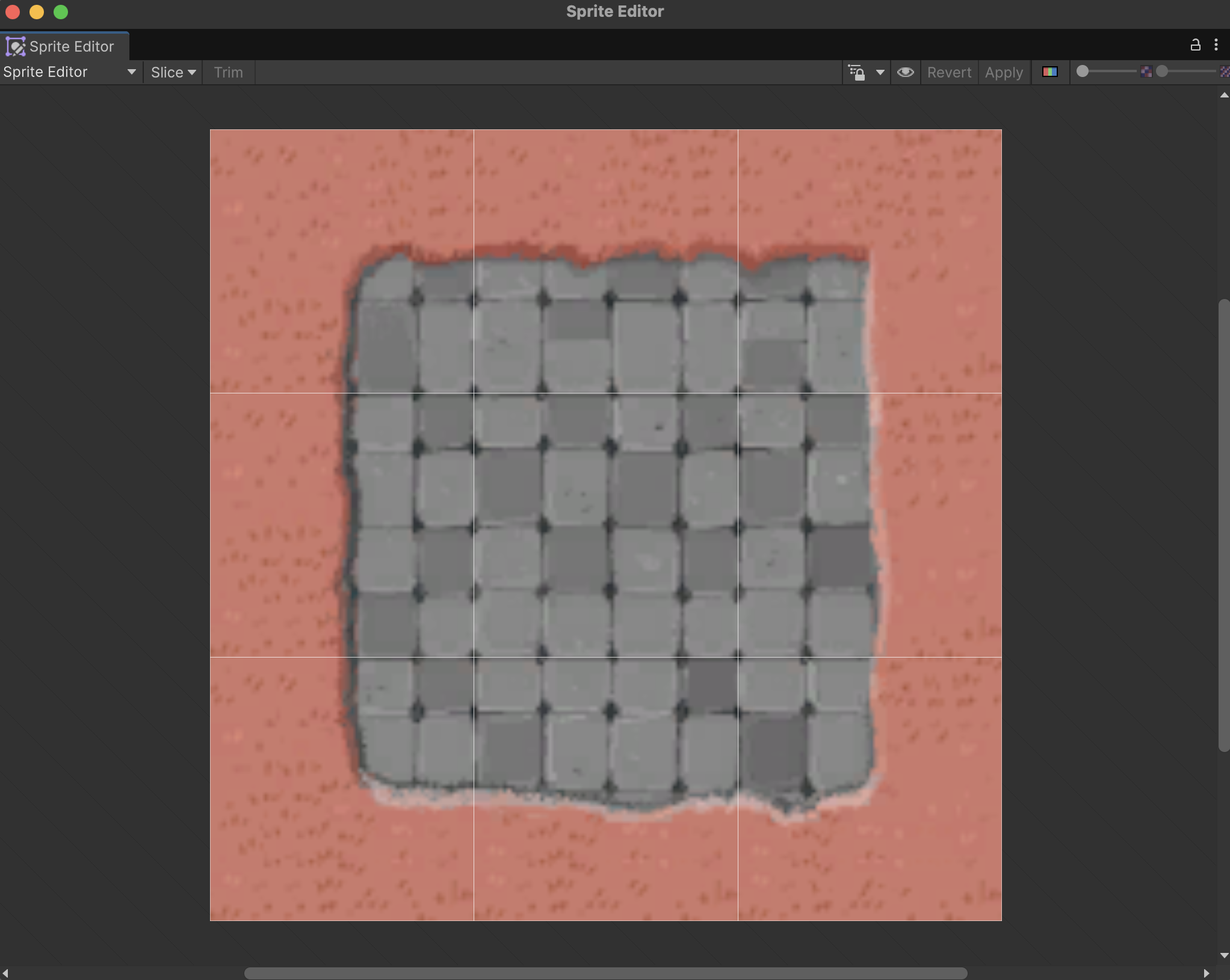 The tileset is overlaid with a regular 3 by 3 grid, showing the separate sprites within the sprite atlas.