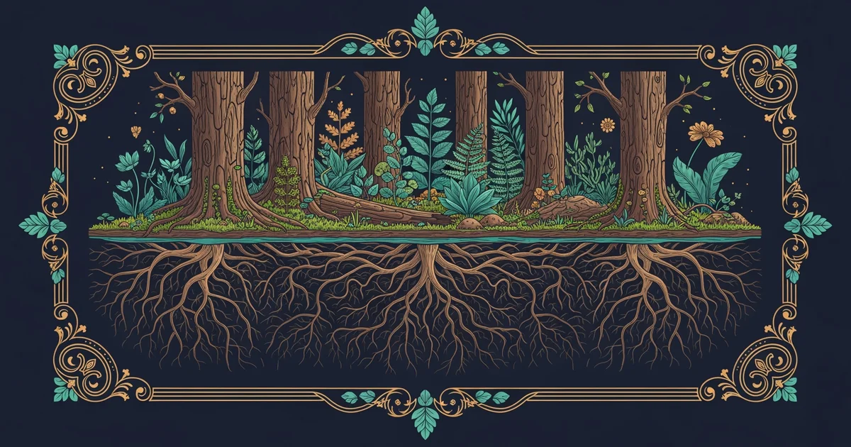 A diverse forest ecosystem.