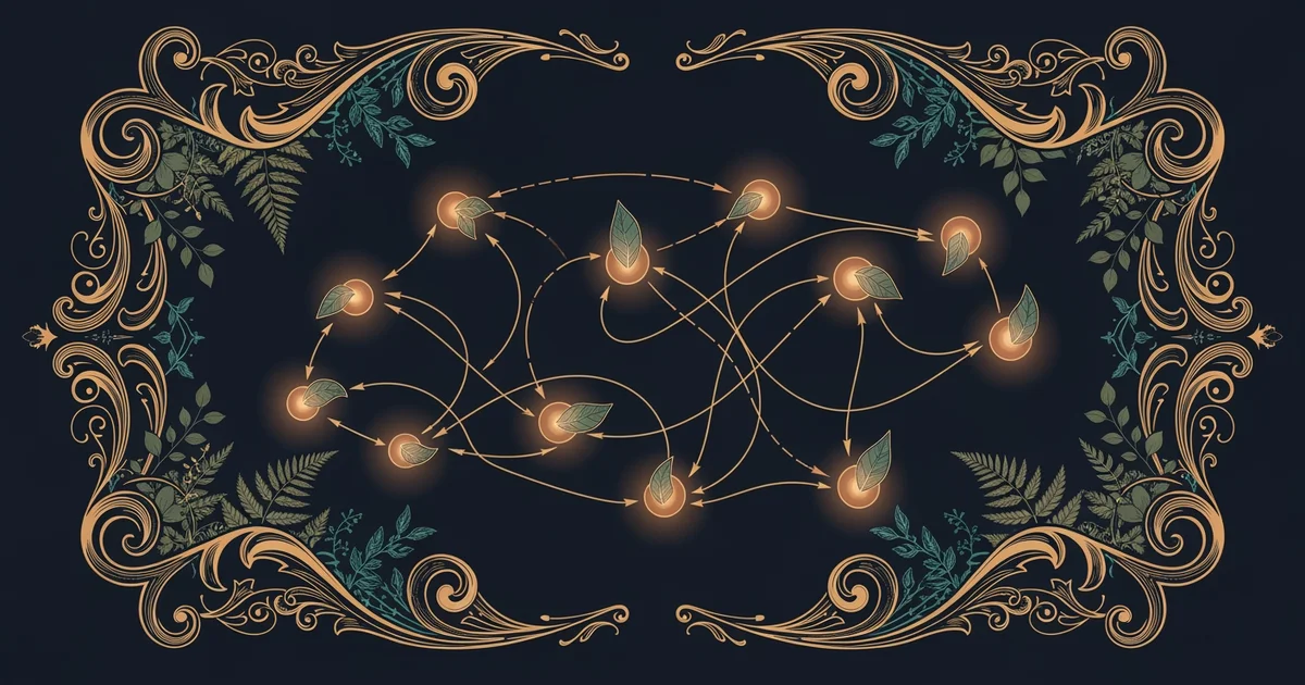 A glowing network of interconnected nodes.