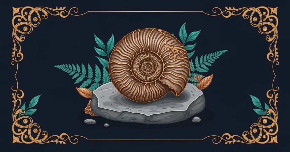 A prehistoric ammonite fossil.