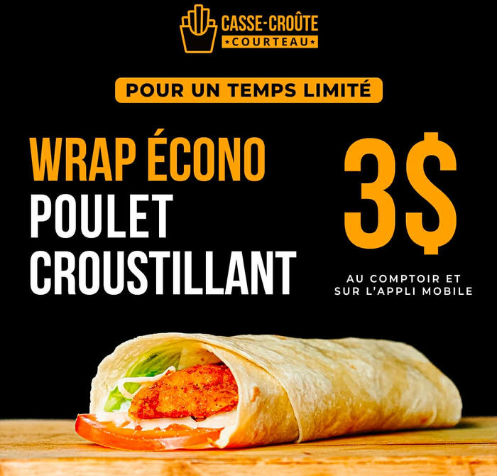 3 $ WRAP ÉCONO POULET CROUSTILLANT 