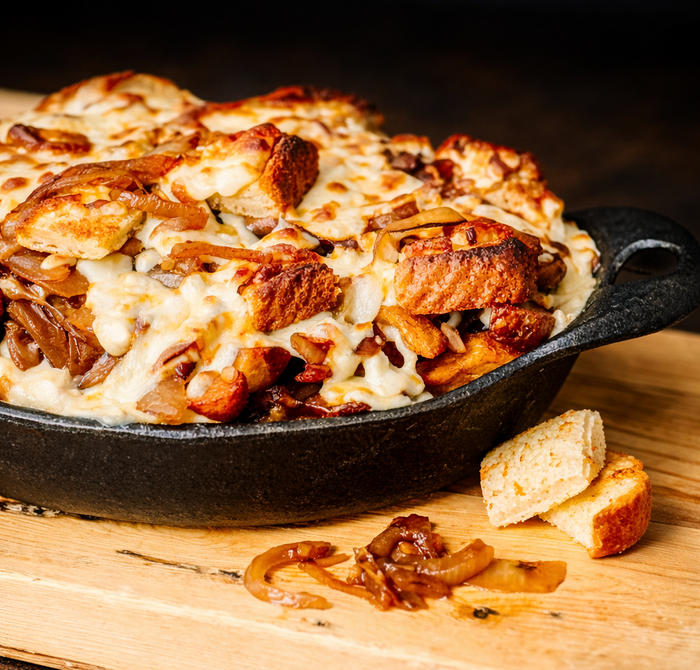 MOYENNE POUTINE SOUPE À L'OIGNON