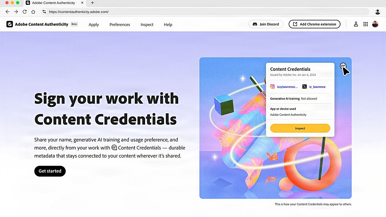 Adobe、クリエイターが生成AIトレーニング使用を拒否できる新アプリ「Content Authenticity」を発表のサムネイル画像