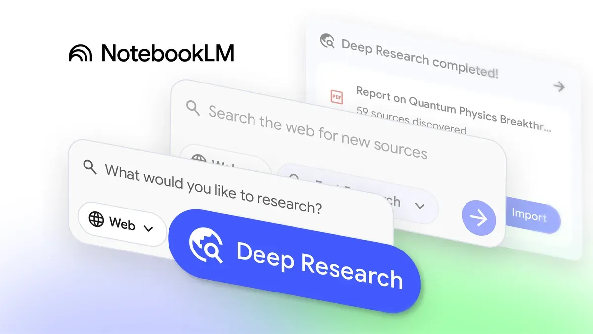 Google、NotebookLMをリサーチ基盤に強化──Deep Research＋Drive/Sheets/Word対応でWorkspaceと統合加速のサムネイル画像