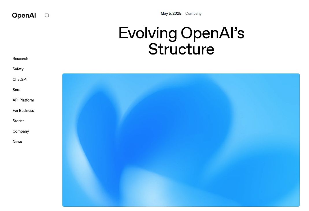 OpenAI、PBC再編で非営利団体による支配維持を発表 訴訟と規制圧力で方針転換のサムネイル画像