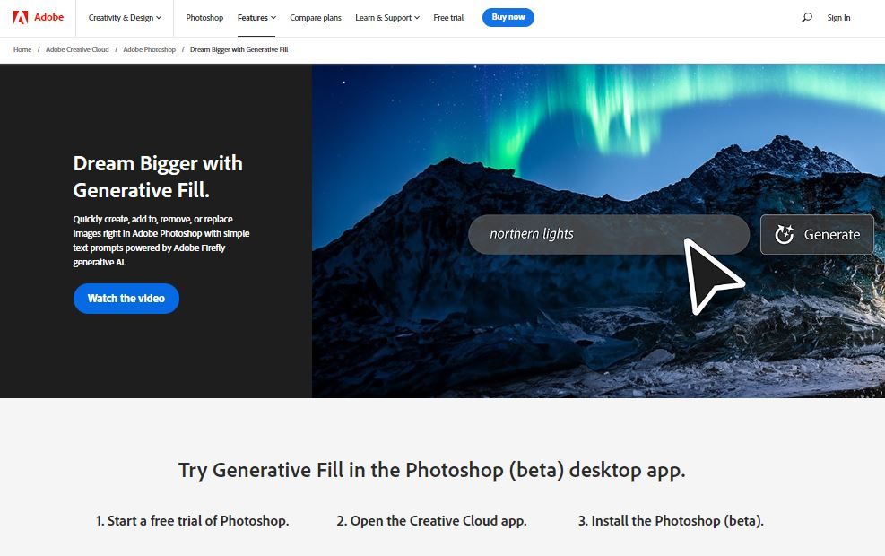 Adobe Photoshopに生成AI「Adobe Firefly」搭載、「ジェネレーティブ塗りつぶし」可能にのサムネイル画像