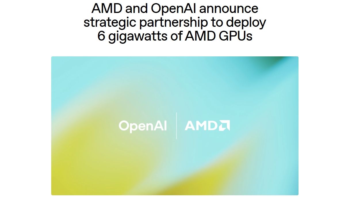 OpenAIとAMD、6GW規模のAIインフラ契約を締結──次世代GPU「Instinct」複数世代を供給へのサムネイル画像