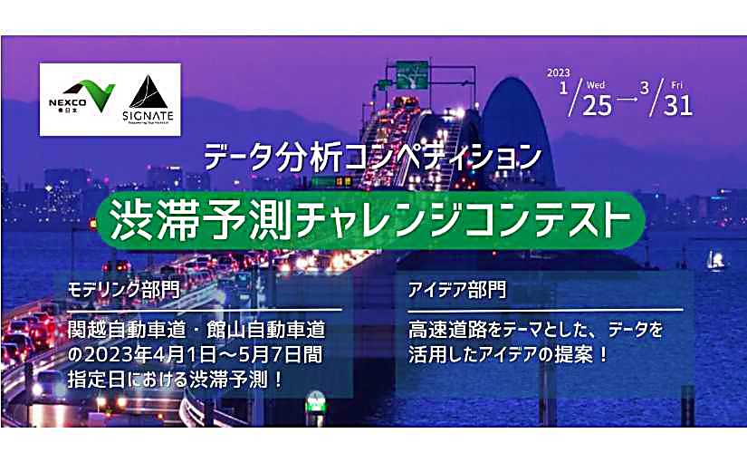 2023年GWの渋滞予測を競う。データ分析コンペティション「渋滞予測チャレンジコンテスト」開始。のサムネイル画像