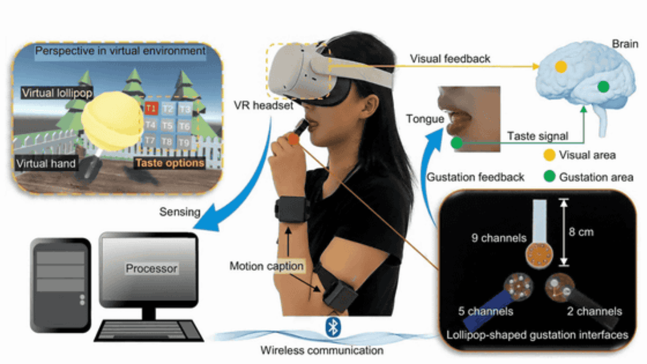VR環境で味覚を再現する新たな技術「棒付きキャンディ型インターフェース」が登場のサムネイル画像