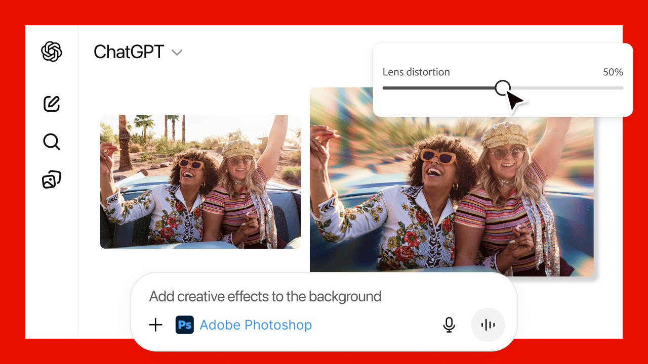 Adobe、ChatGPTでPhotoshop・Express・Acrobatを提供開始──対話だけで画像編集やPDF作業が可能にのサムネイル画像