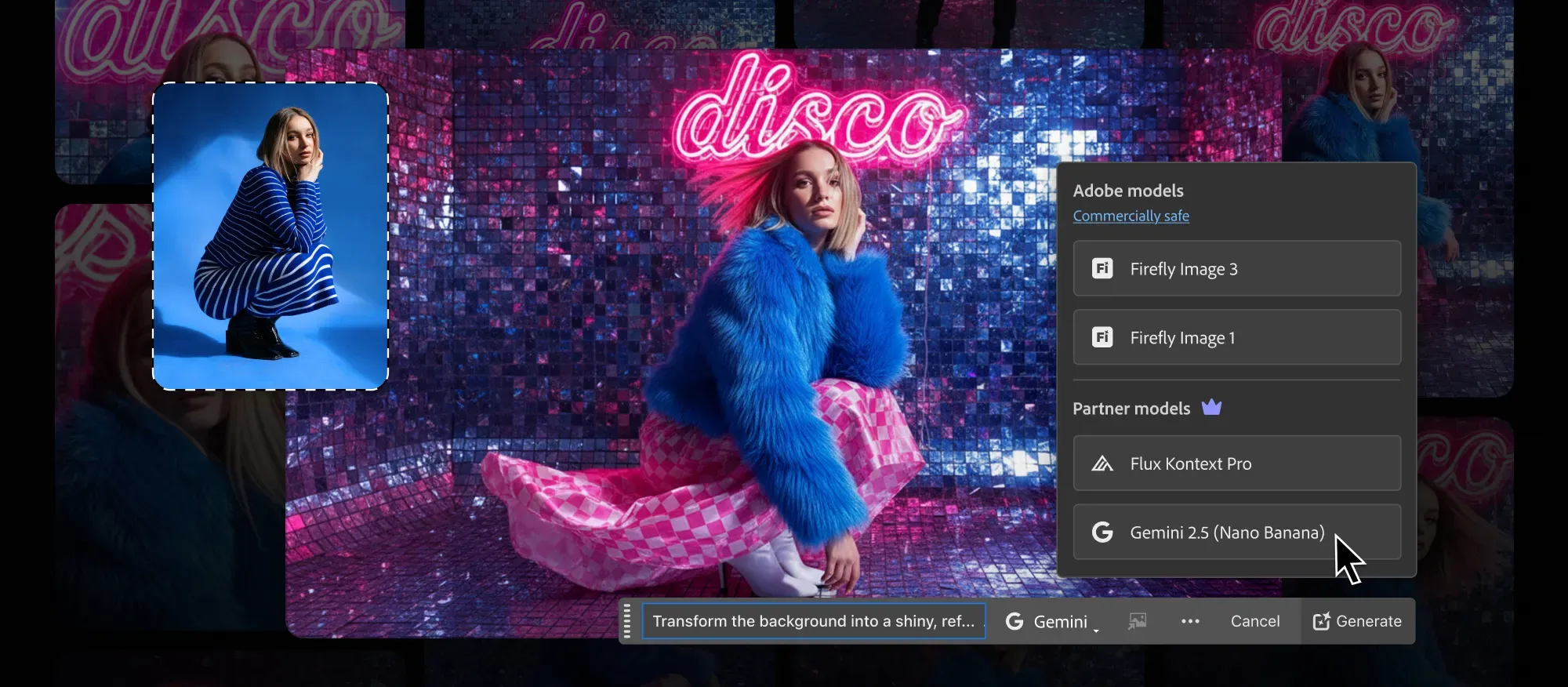 Photoshop、外部AIモデルを初統合──Google「Nano Banana」とBlack Forest Labsの「FLUX.1 Kontext」が生成塗りつぶしに対応のサムネイル画像