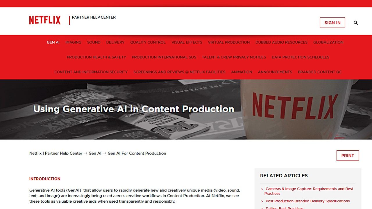Netflix、生成AI活用を歓迎しつつもルールを明示──成果物や肖像利用は事前承認が必須にのサムネイル画像