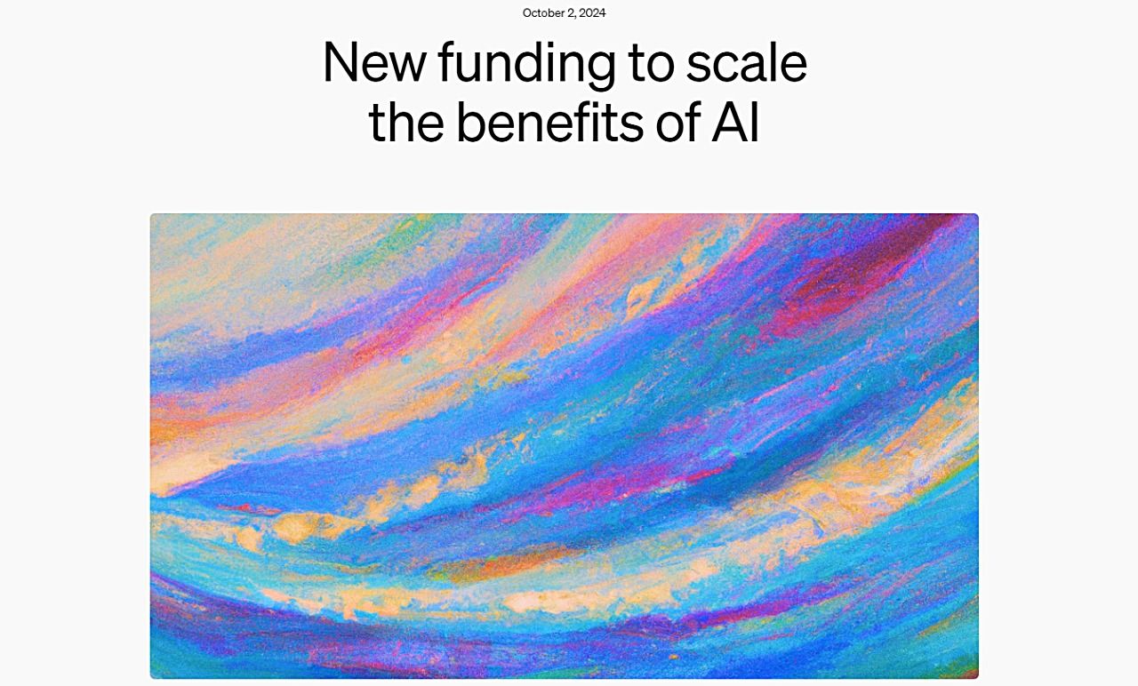 OpenAI、66億ドルの資金調達を完了し評価額1570億ドルに到達。AI分野のリーダーシップを強化のサムネイル画像
