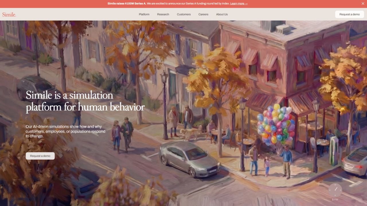 社会をシミュレートするAI「Simile」が1億ドル調達。実在の人間をモデルにした数百万人のエージェントが意思決定を予見のサムネイル画像