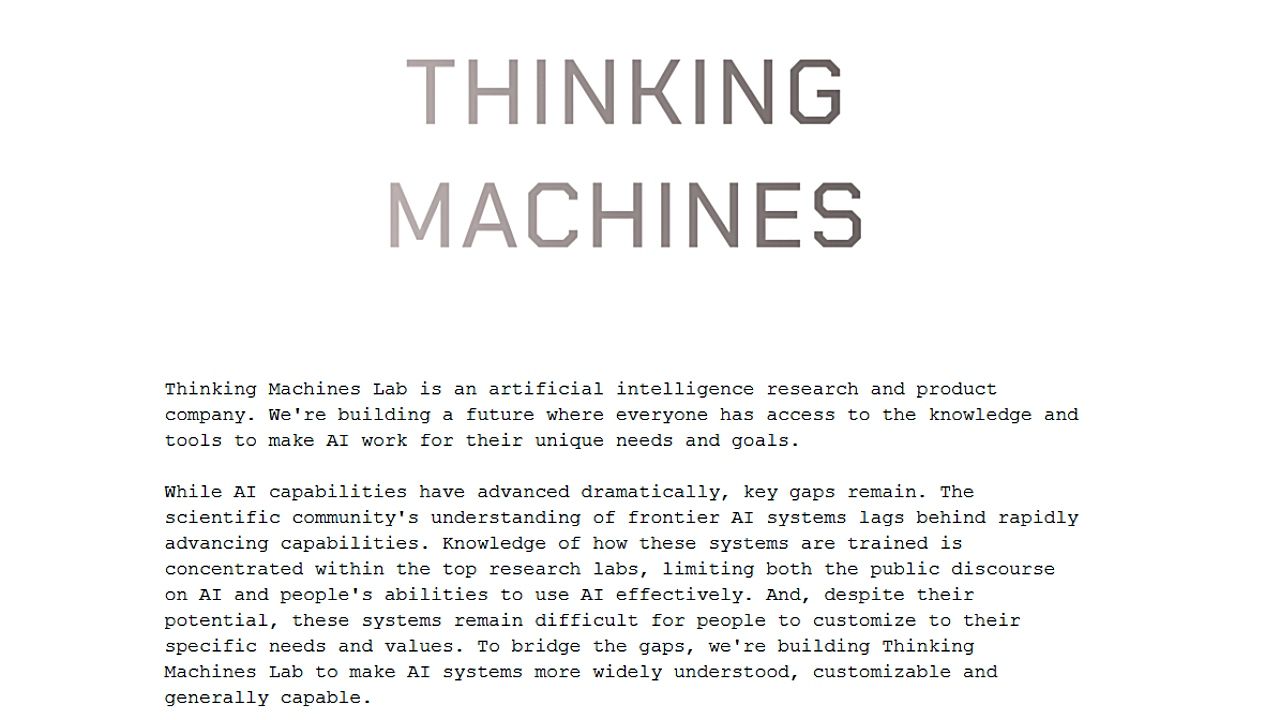 元OpenAI CTOミラ・ムラティ氏、新AIスタートアップ「Thinking Machines Lab」を設立　自律型AIではなくユーザの目的に応じてカスタマイズできるマルチモーダルAIを開発のサムネイル画像