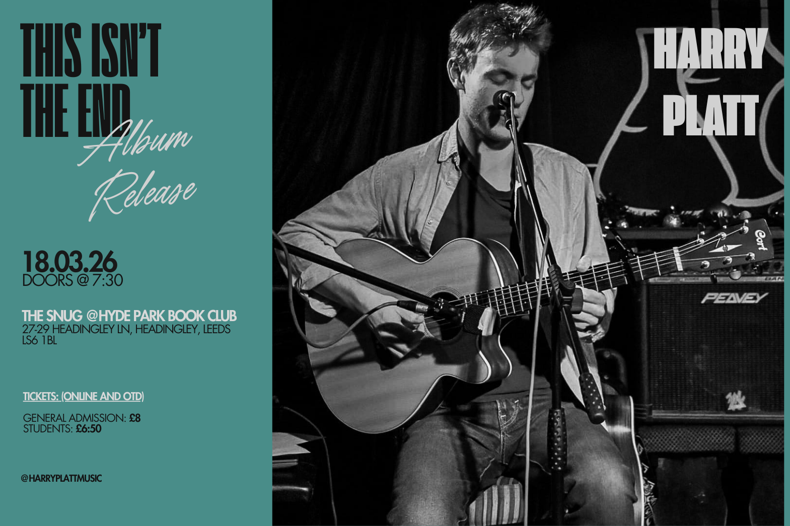 Harry Platt: 'This Isn't The End' Album Release @ The Snug