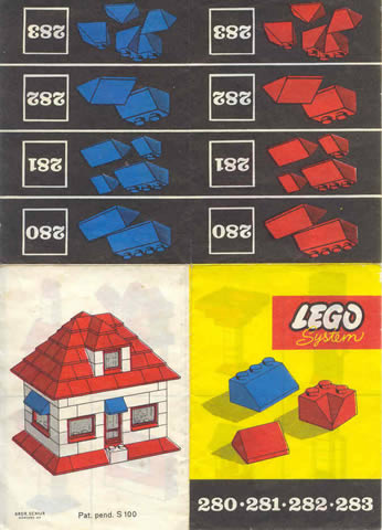 1 x 2 and 3 x 2 Sloping Bricks, Red