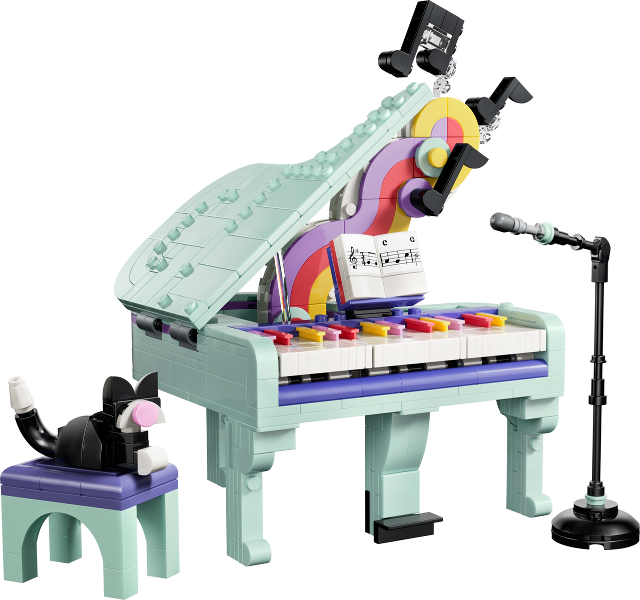 Music Decor Piano with Cat image 2