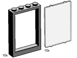1 x 4 x 5 Black Window Frames with Clear Panes image 2